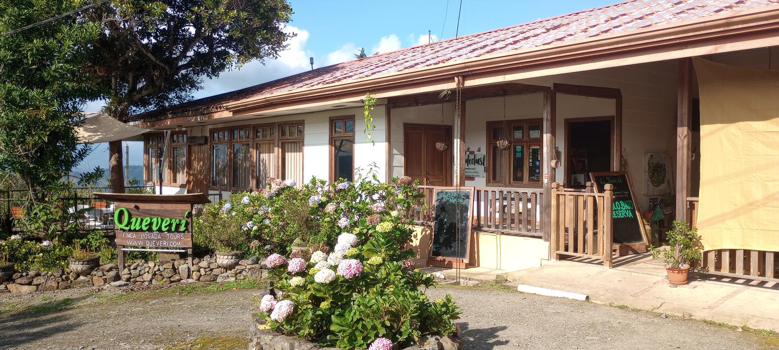 Mountain lodge porch overlooking Orosi